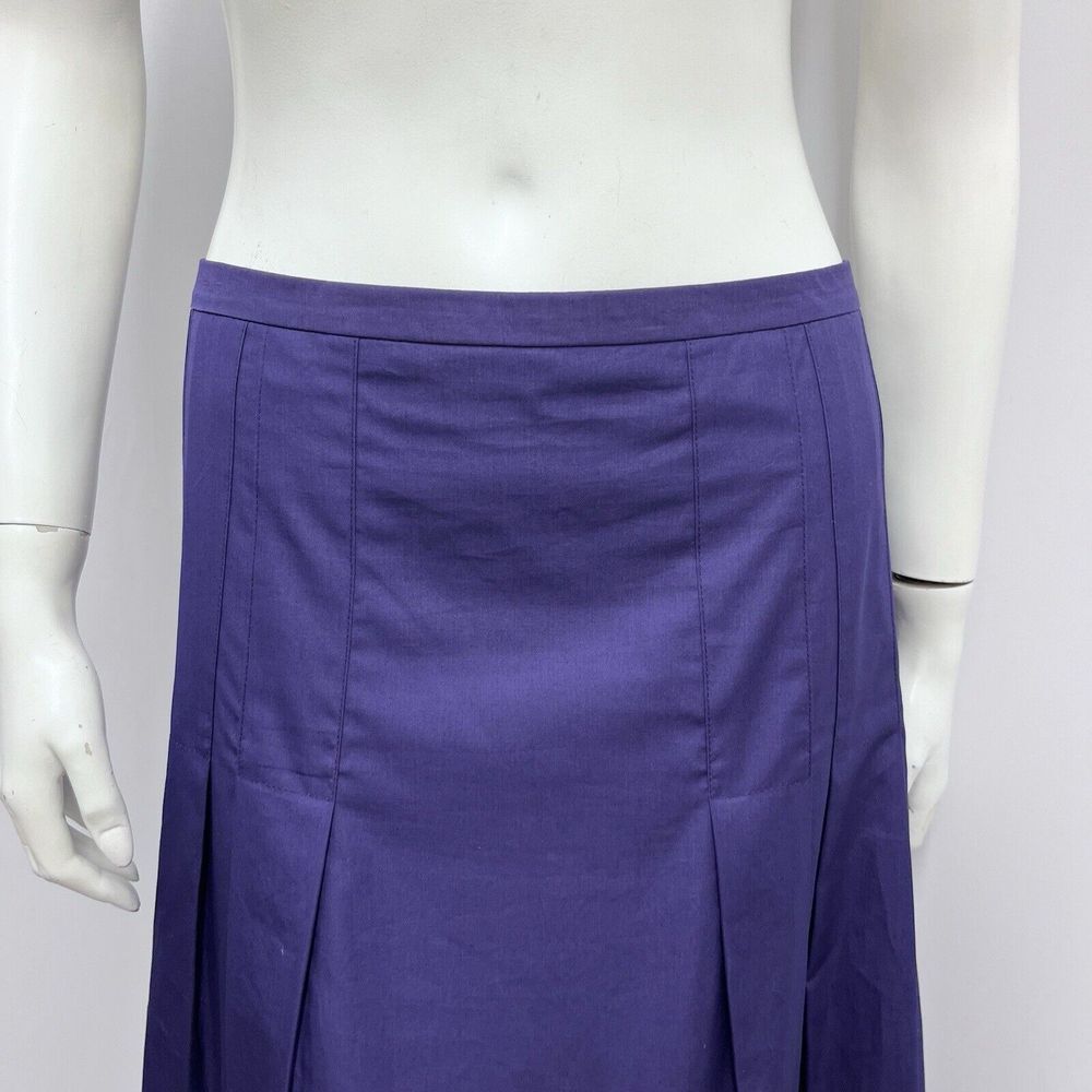 Akris Punto Pleated Skirt 100% Cotton Crochet Detail Size F 46 US‎ 14 - Picture 5 of 8